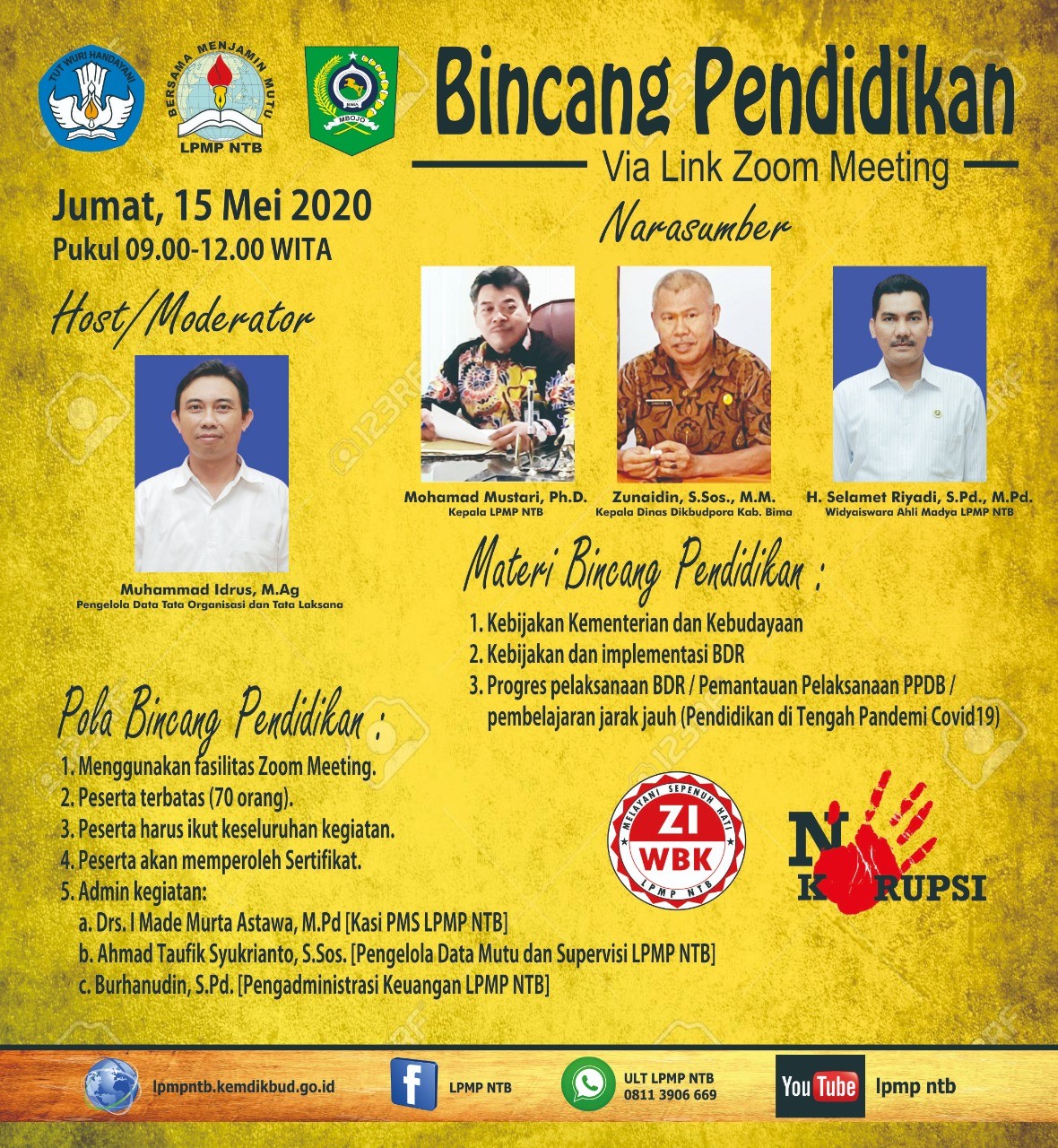 BINCANG PENDIDIKAN SOLUSI TEPAT ATASI PENDIDIKAN DI KABUPATEN BIMA PADA MASA PANDEMI COVID-19