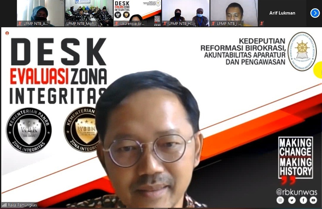 DESK EVALUASI ZONA INTEGRITAS LPMP NTB