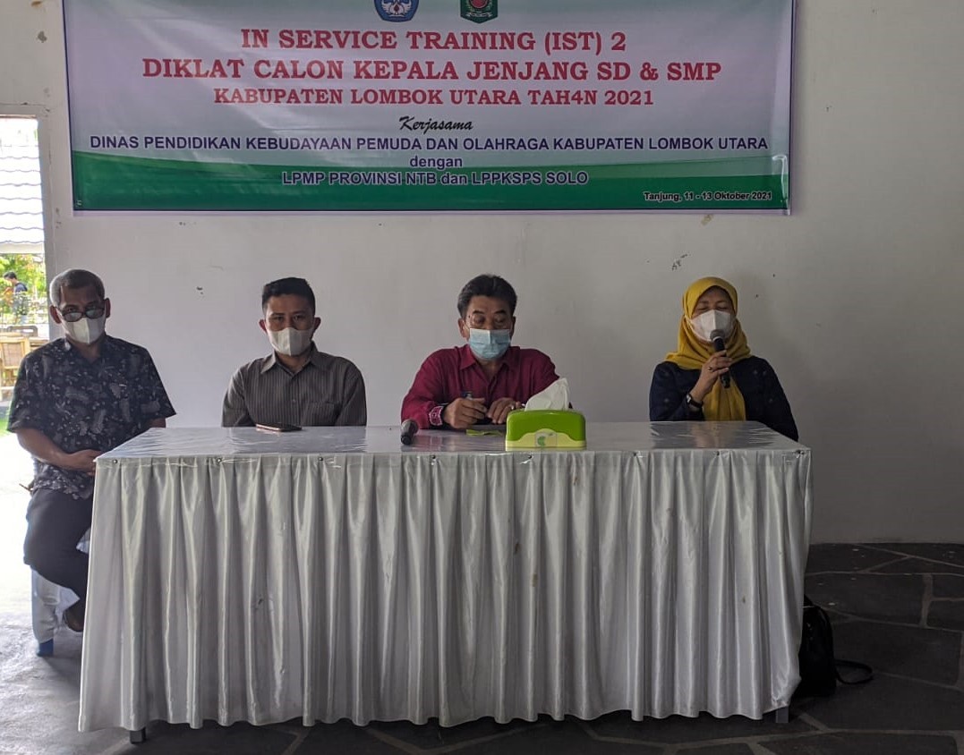 PENUTUPAN DIKLAT CALON KEPALA SEKOLAH  JENJANG SD DAN SMP KAB. LOMBOK UTARA TAHUN 2021