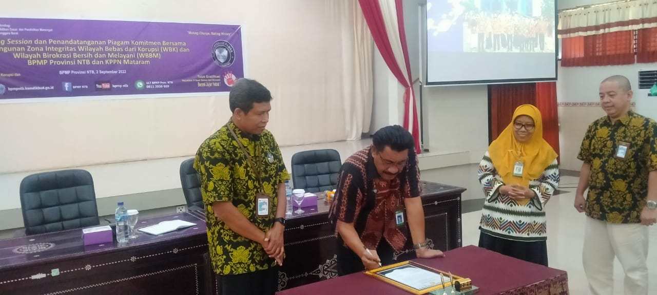 Kokohkan Zona Integritas, BPMP NTB Tandatangani Piagam Komitmen dengan KPPN Mataram