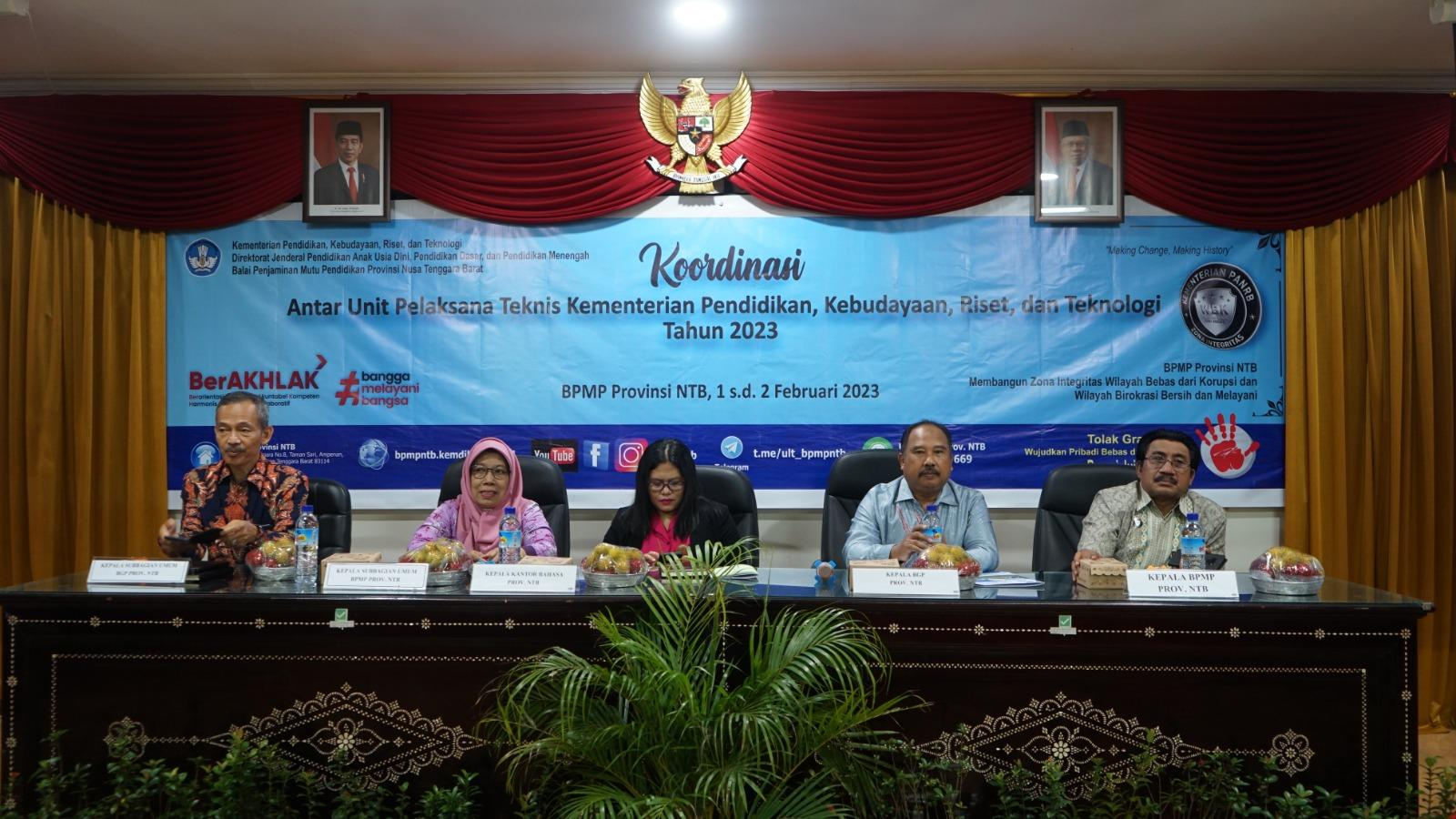 BPMP NTB Inisiasi Koordinasi Program Antar UPT Kemdikbudristek di Provinsi Nusa Tenggara Barat