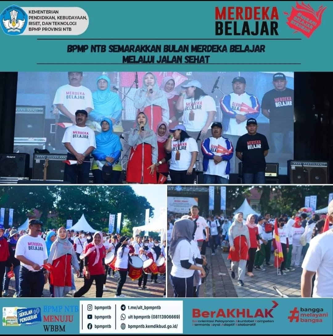 Semarak Jalan Sehat Bulan Merdeka Belajar di Provinsi NTB