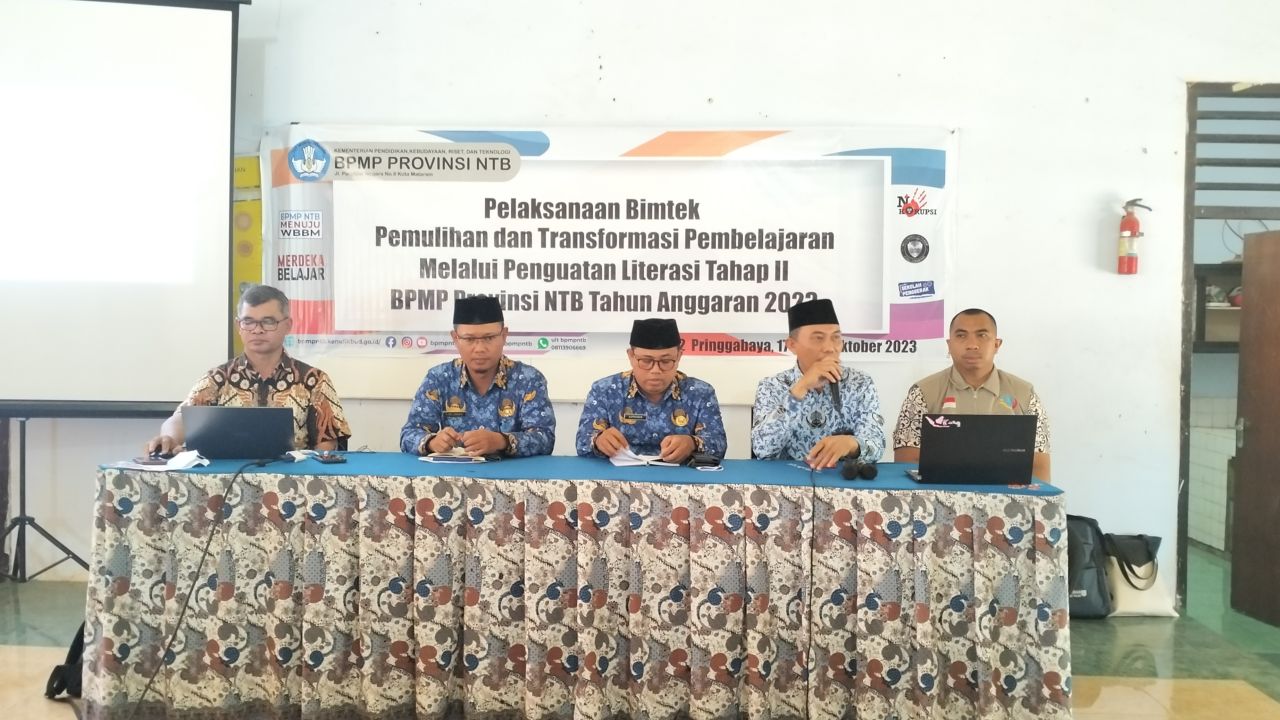 Pelaksanaan bimtek pemulihan dan transformasi pembelajaran melalui penguatan literasi tahap 2