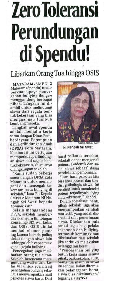 ZERO TOLERANSI PERUNDUNGAN DI SPENDU!