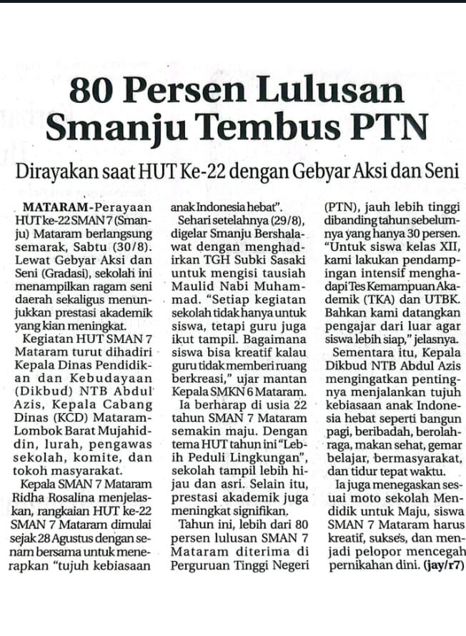 80 PERSE LULUSAN SMANJ TEMBUS PTN