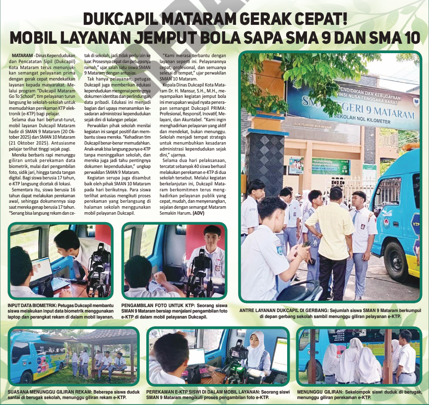 DUKCAPIL MATARAM GERAK CEPAT!