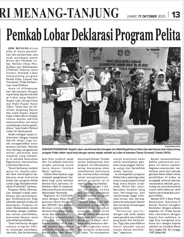 PEMKAB LOBAR DEKLARASI PROGRAM PELITA