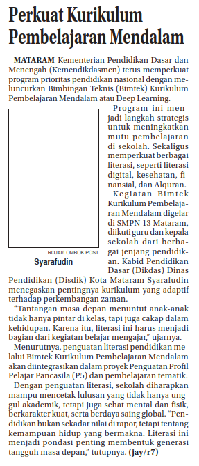 Perkuat Kurikulum Pembelajaran Mendalam
