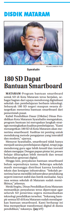 180 SD DAPAT BANTUAN SMARTBOARD