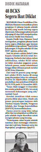 48 BCKS Segera Ikut Diklat