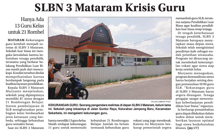 SLBN 3 Mataram Krisis Guru