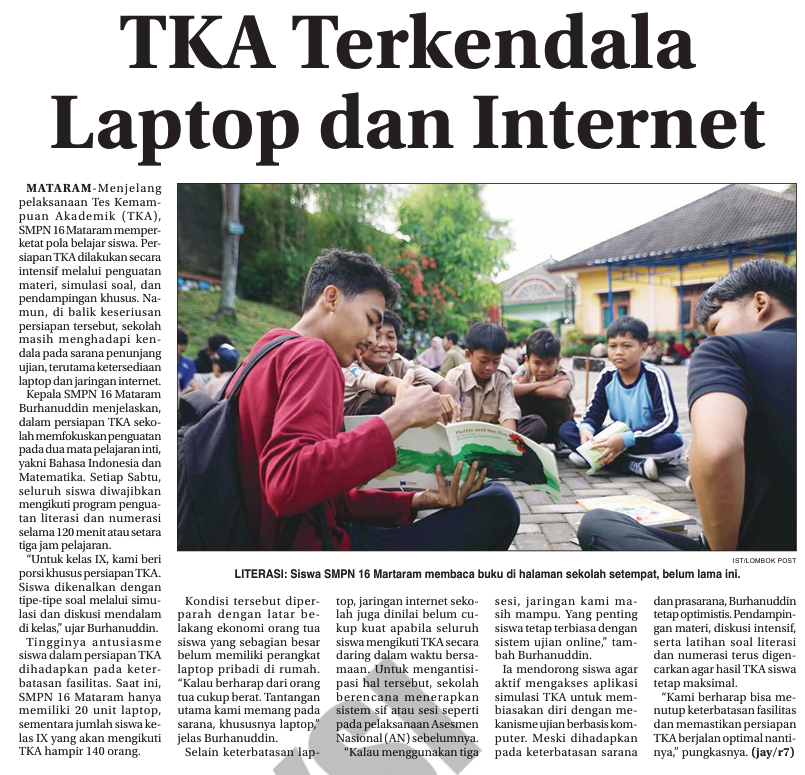 TKA Terkendala Laptop dan Internet