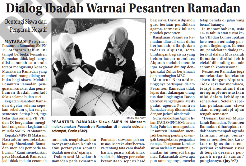 Dialog Ibadah Warnai Pesantren Ramadan