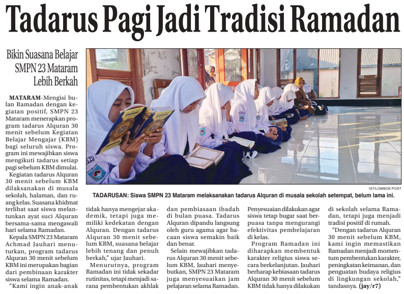 Tadarus Pagi Jadi Tradisi Ramadan