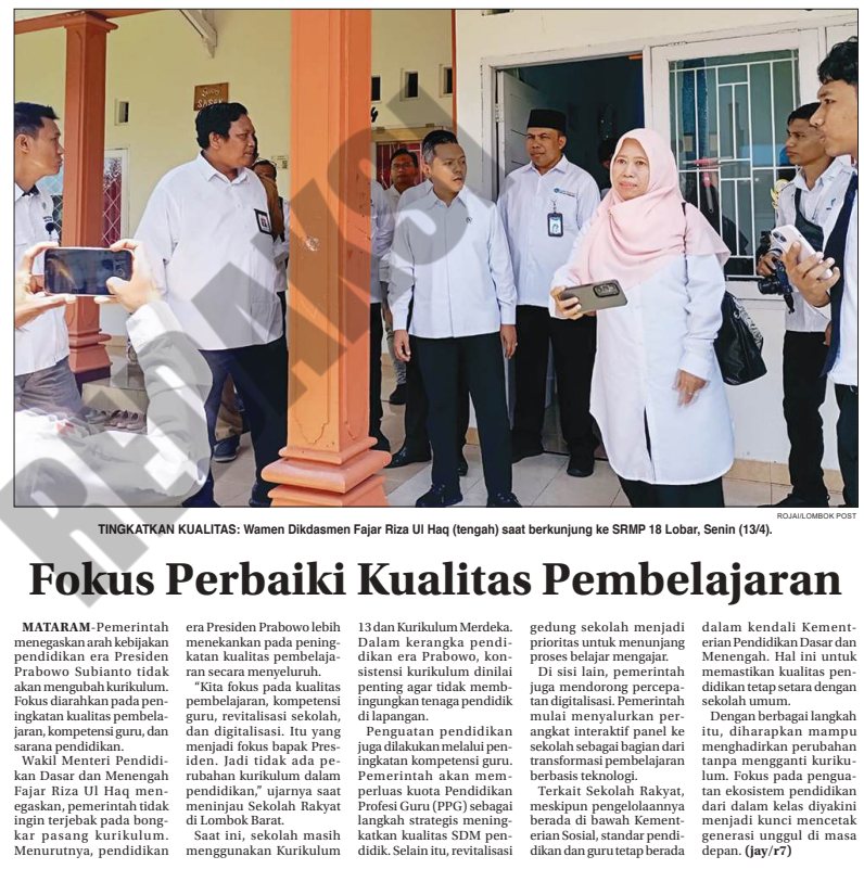 Fokus Perbaiki Kualitas Pembelajaran