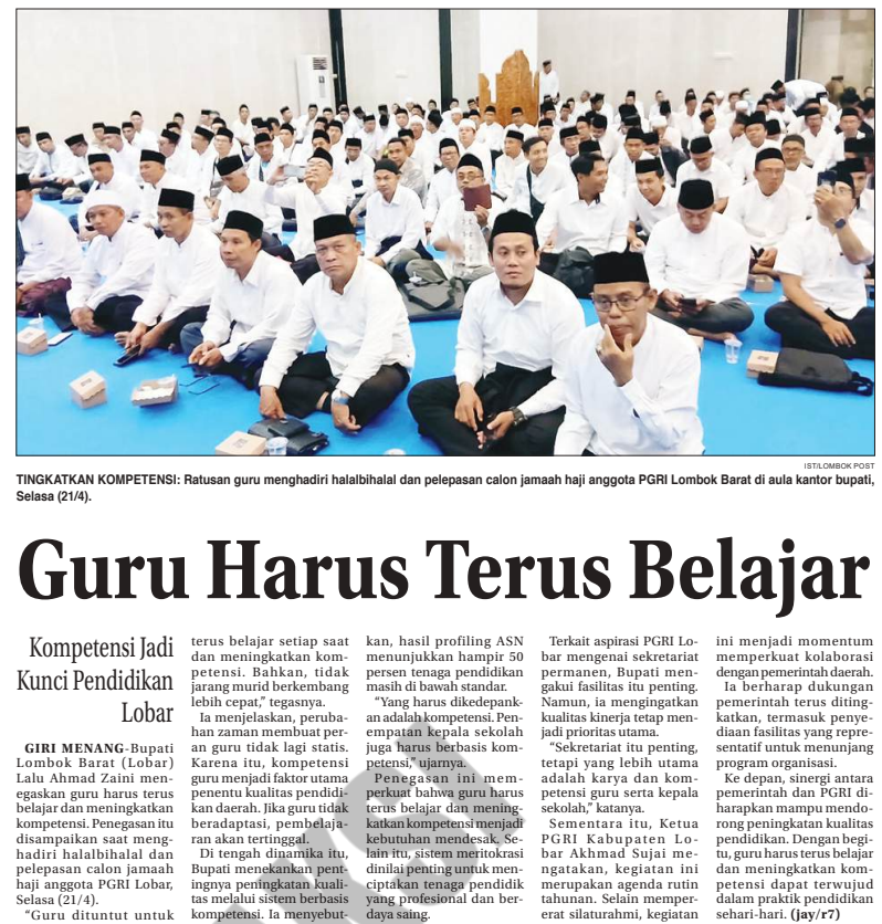Guru Harus Terus Belajar