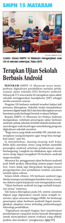 Terapkan Ujian Sekolah Berbasis Android