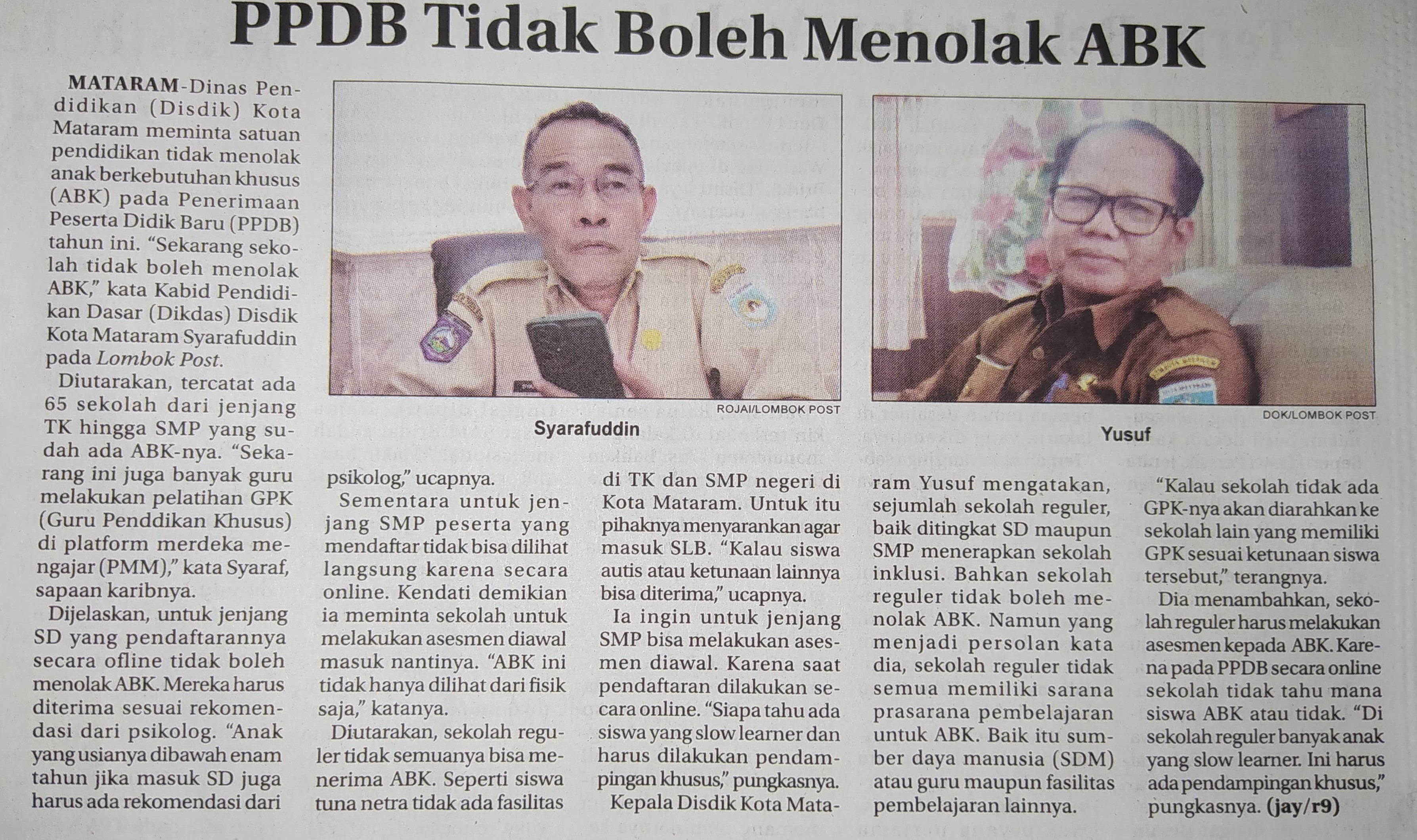 PPDB Tidak Boleh Menolak ABK
