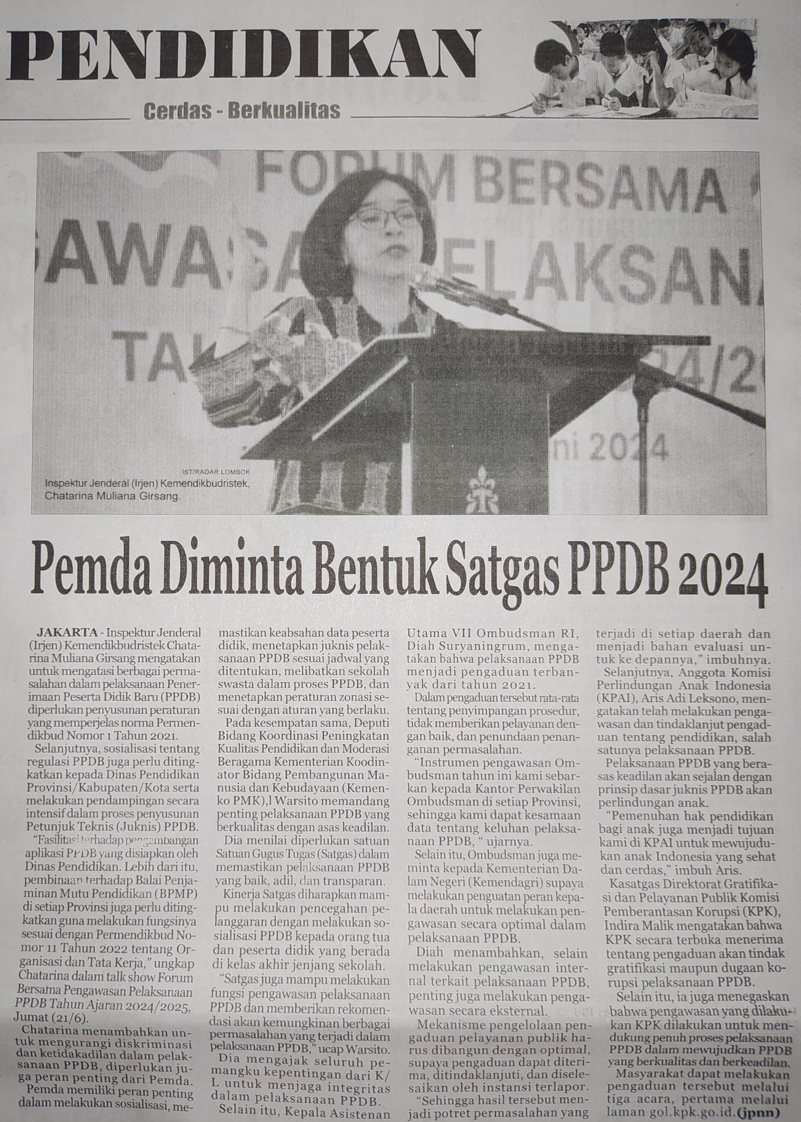 Pemda Diminta Bentuk Satgas PPDB 2024