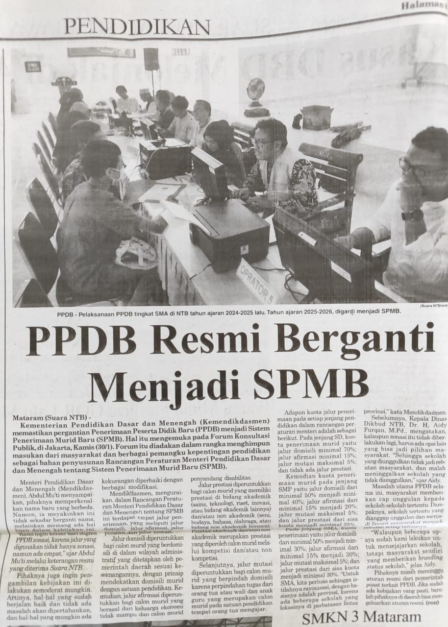 PPDB Resmi Berganti Menjadi SPMB