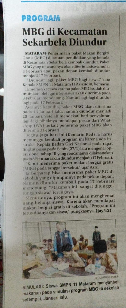 Program MBG Di Kecamatan Sekarbela Diundur
