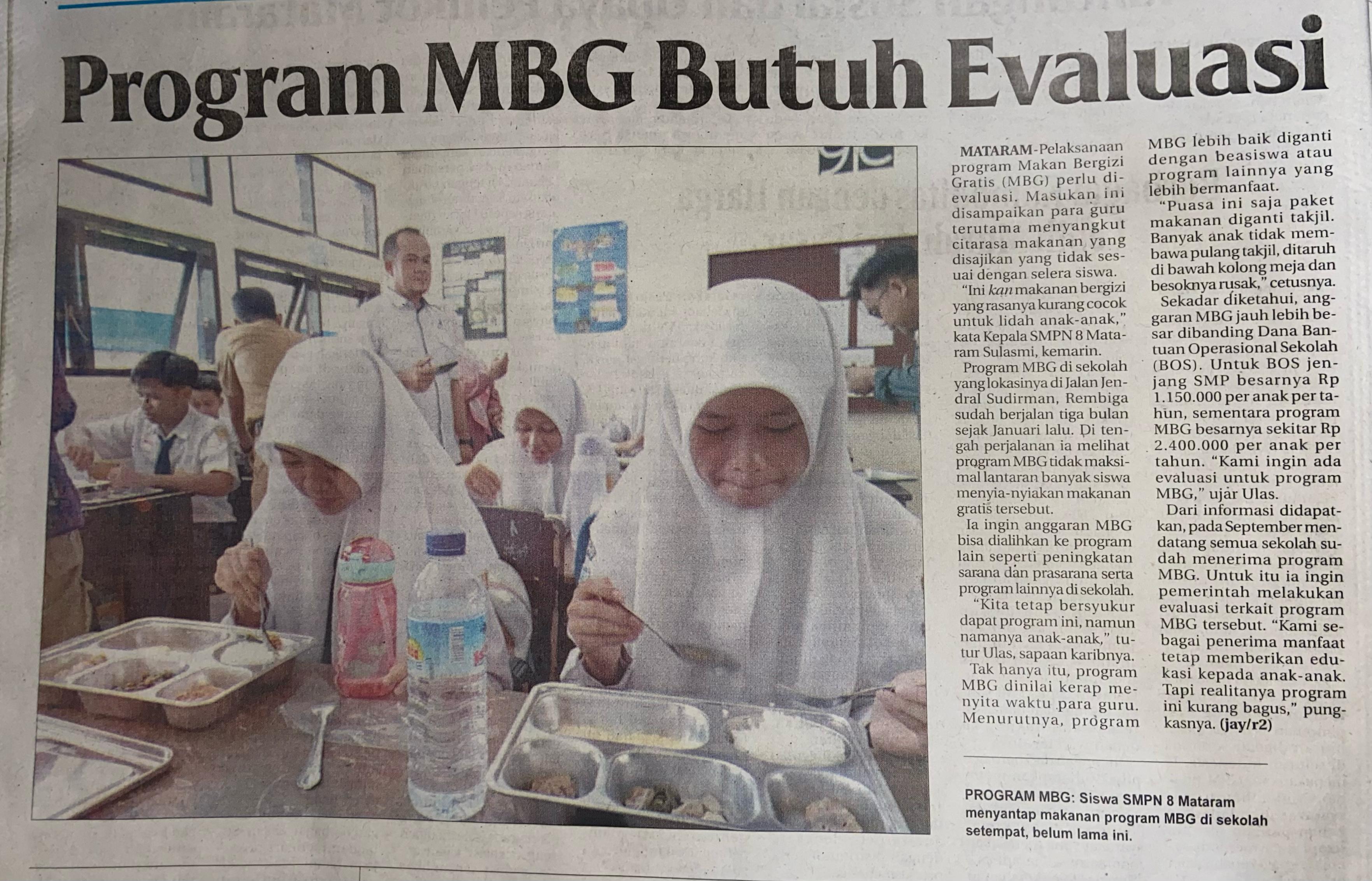 Program MBG Butuh Evaluasi
