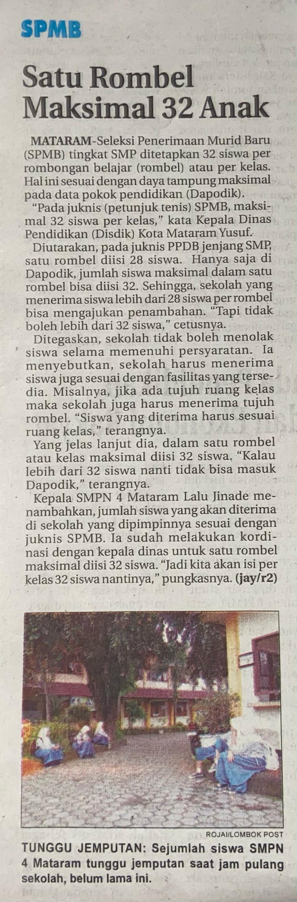 Satu Rombel Maksimal 32 Anak