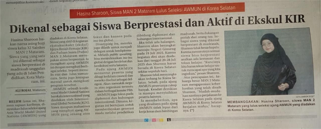 DIKENAL SEBAGAI SISWA BERPRESTASI DAN AKTIF DIEKSKUL KIR