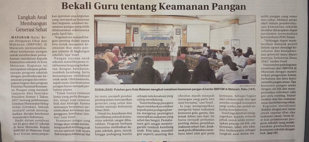 BEKALI GURU DENGAN KEAMANAN PANGAN