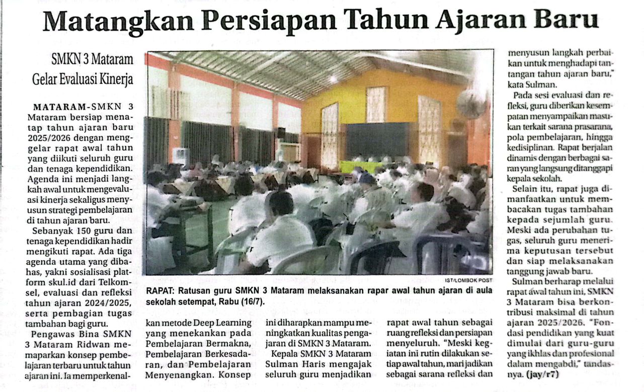 MATANGKAN PERSIAPAN TAHUN AJARAN BARU