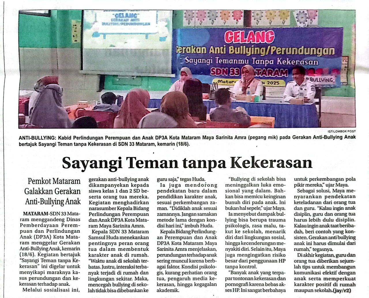 SAYANGI TEMAN TANPA KEKERASAN
