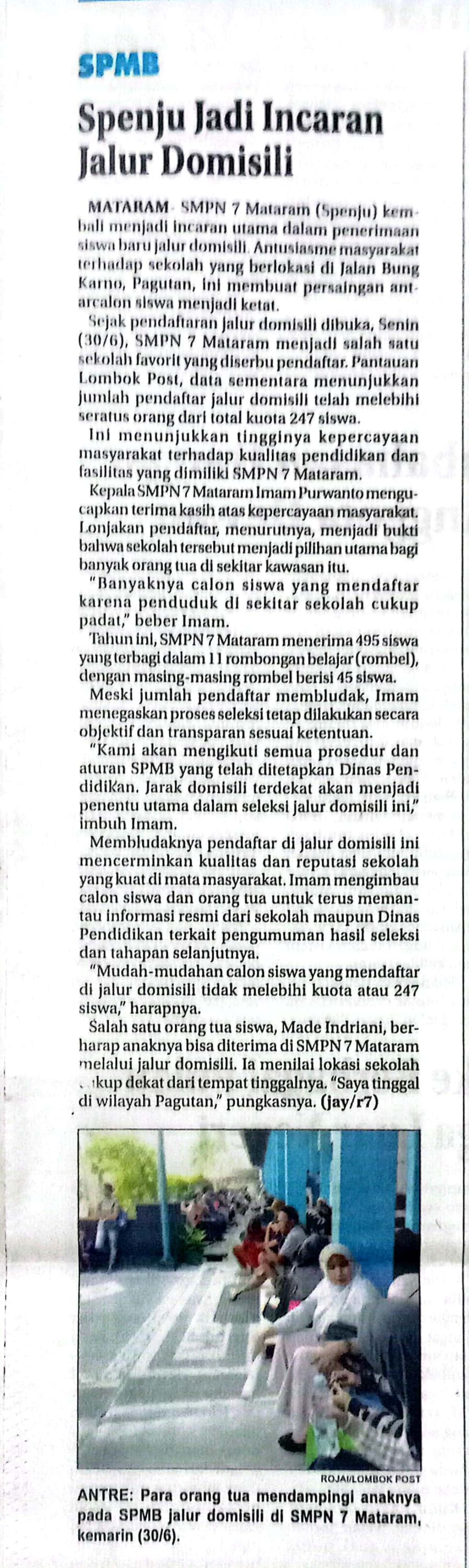 SPENJU JADI INCARAN JALUR DOMISILI