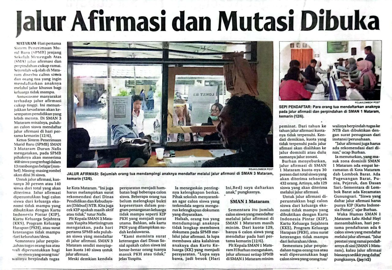 JALUR AFIRMASI DAN MUTASI DIBUKA