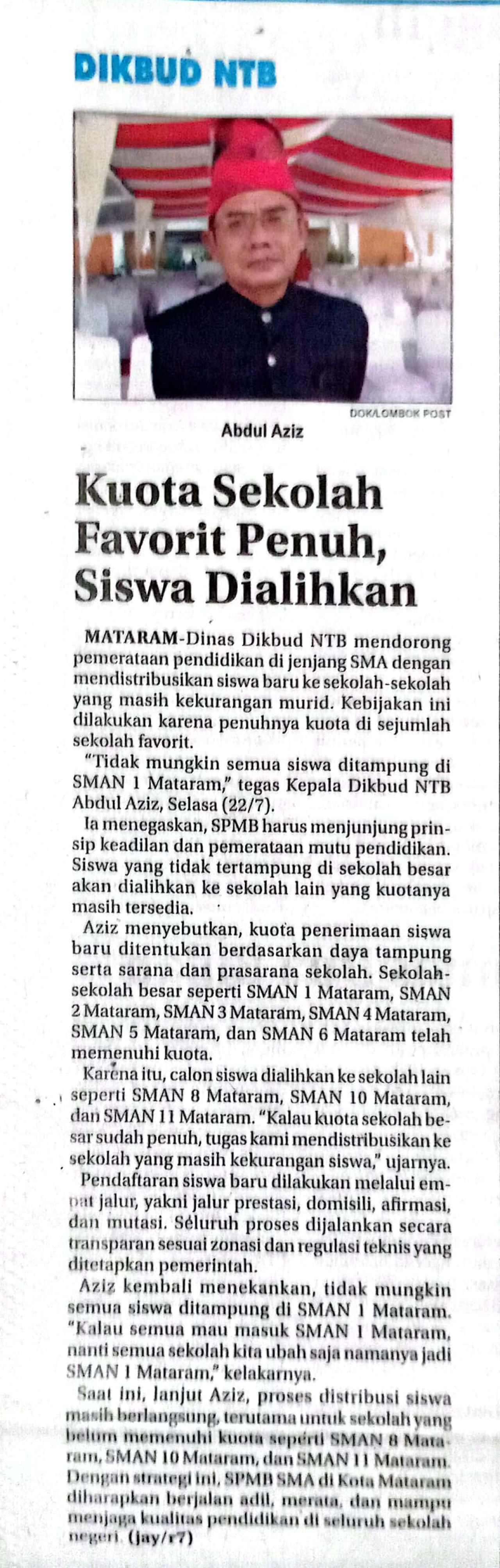 KUOTA SEKOLAH FAVORIT PENUH,SISWA DIALIHKAN