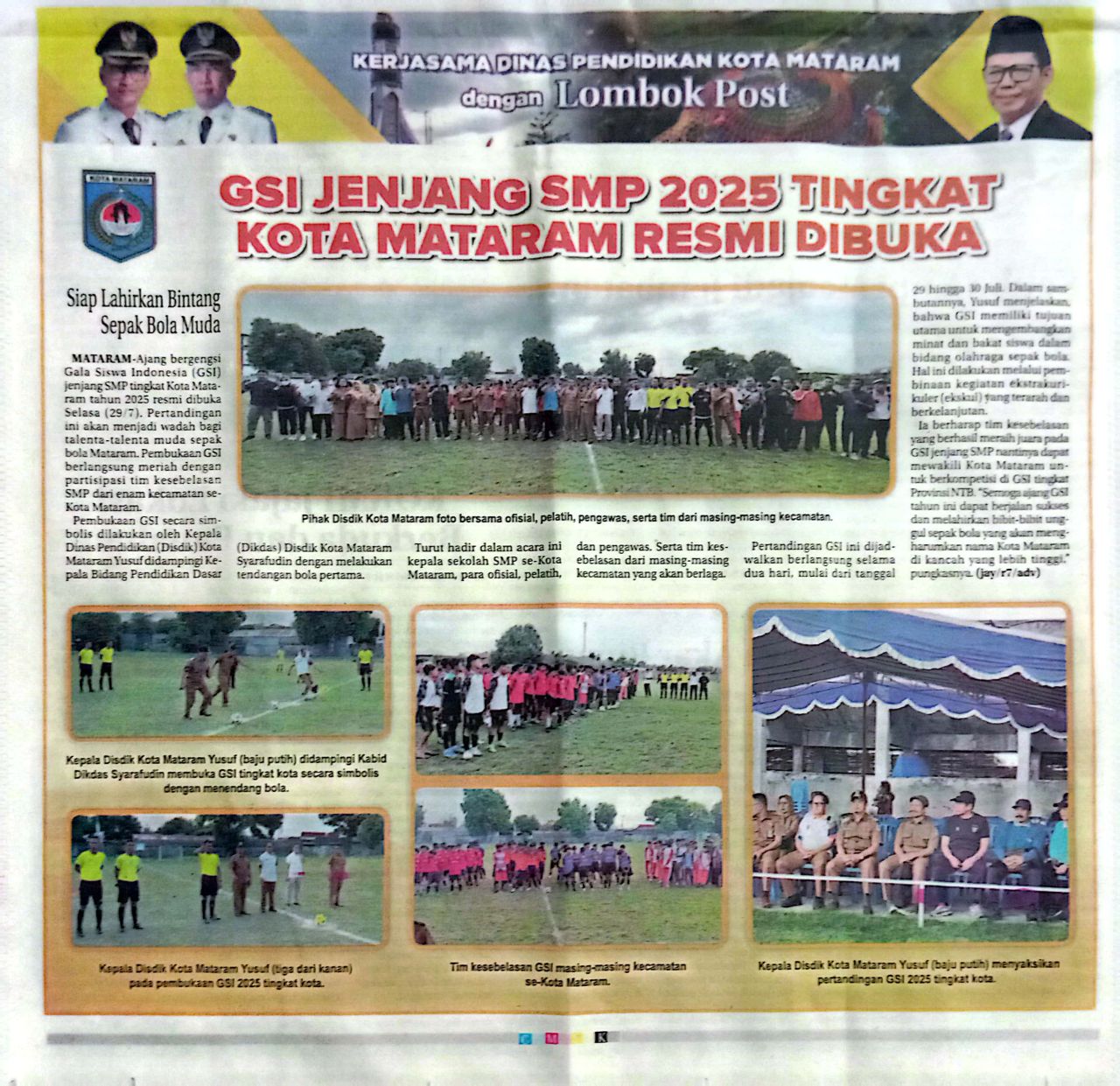 GSI JENJANG SMP 2025 TINGKAT KOTA MATARAM RESMI DIBUKA