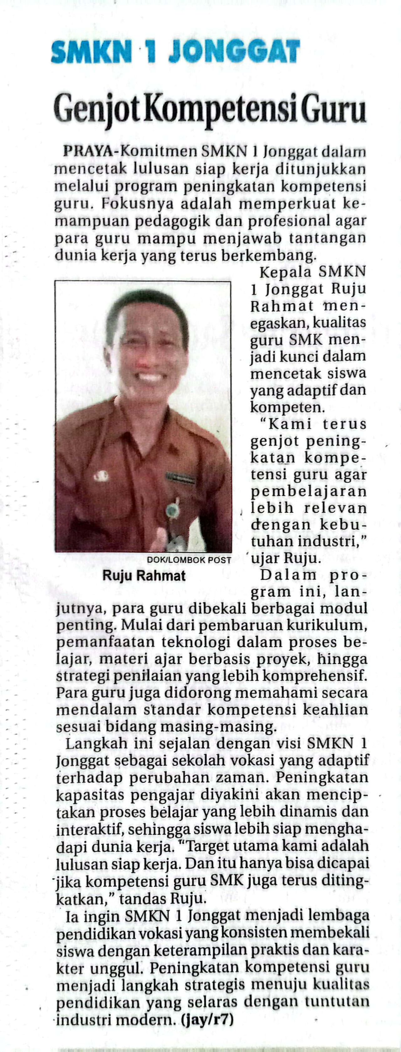 SMKN 1 JONGGAT GENJOT KOMPETENSI GURU