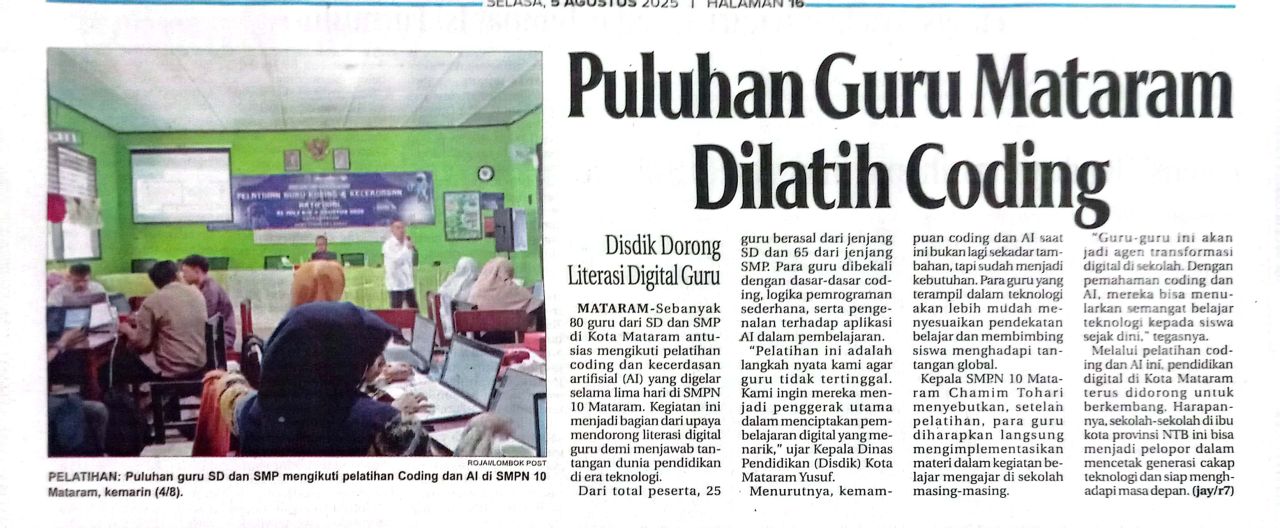 PULUHAN GURU MATARAM DILATIH CODING