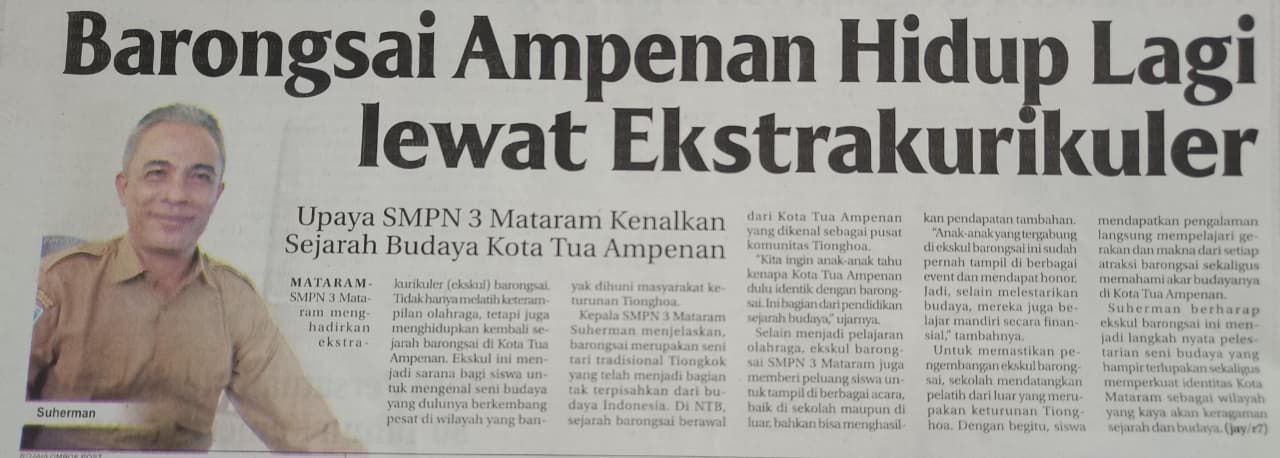 BARONGSAI AMPENAN HIDUP LAGI LEWAT EKSTRAKULIKULER