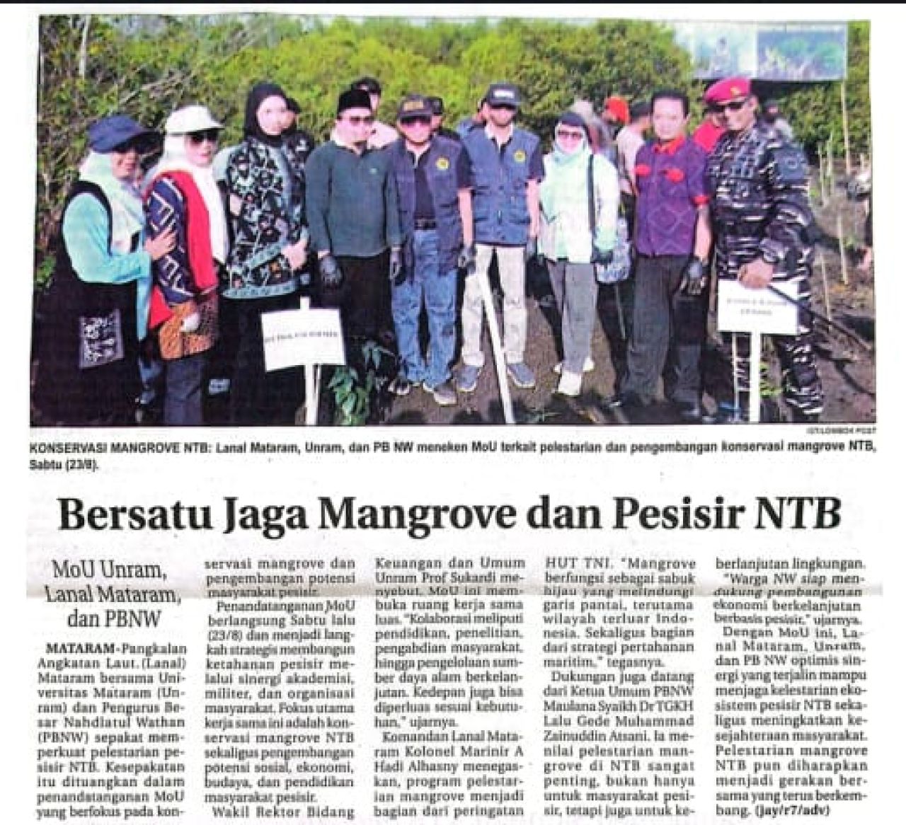 BERSATU JAGA MANGROVE DAN PESISIR NTB