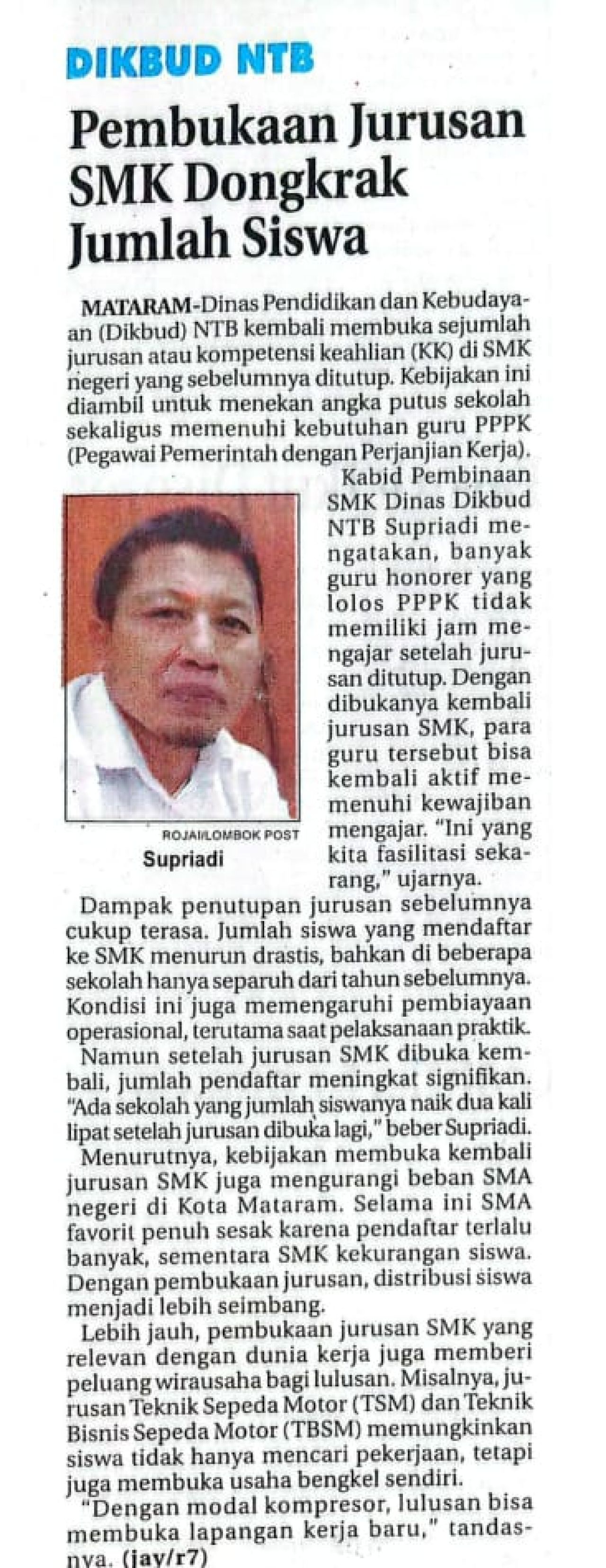 PEMBUKAAN JURUSAN SMK DONGKRAK JUMLAH SISWA