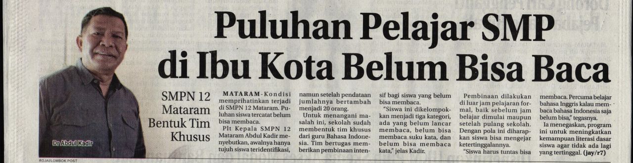 PULUHAN PELAJAR SMP DI IBU KOTA BELUM BISA BACA