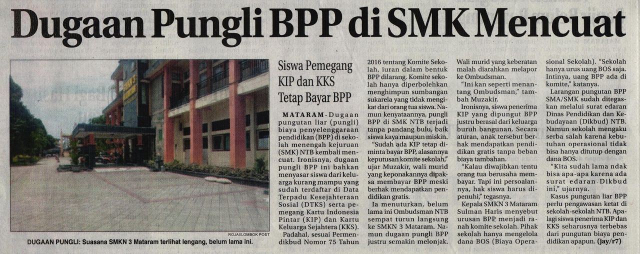 DUGAAN PUNGLI BPP DI SMK MENCUAT