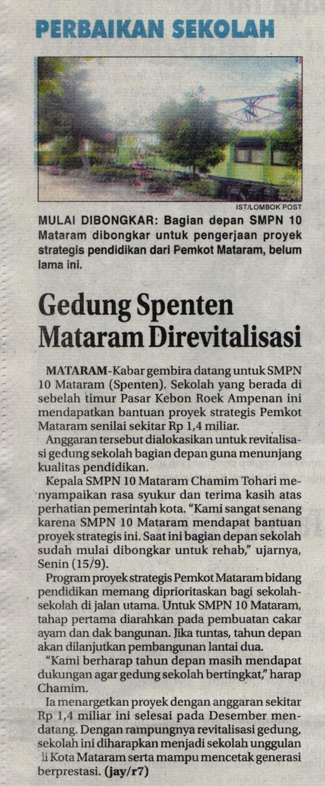 GEDUNG SPENTEN MATARAM DIEVITALISASI