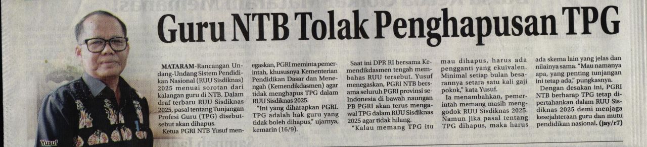 GURU NTB TOLAK PENGHAPUSAN TPG