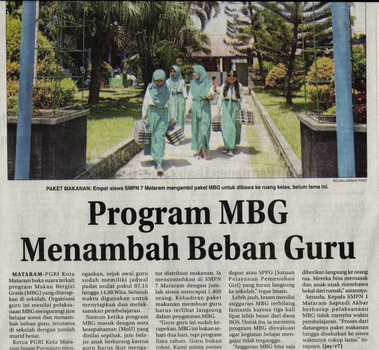 PROGRAM MBG MENAMBAH BEBAN GURU
