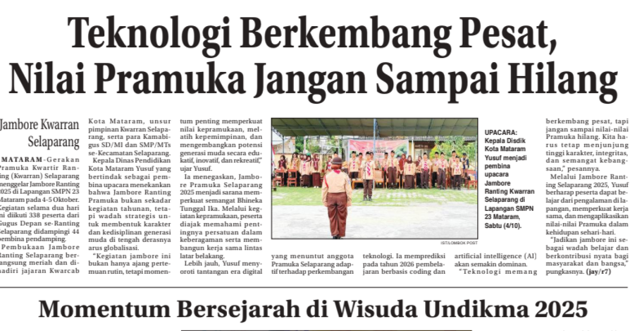 TEKNOLOGI BERKEMBANG PESAT,NILAI PRAMUKA JANGAN SAMPAI HILANG