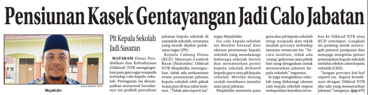 PENSIUN KESEK GENTAYANG JADI CALO JABATAN