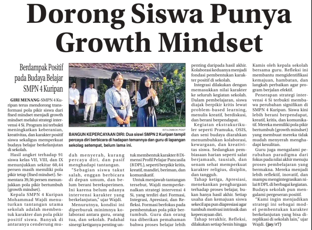 DORONG SISWA PUNYA GROWTH MINDSET