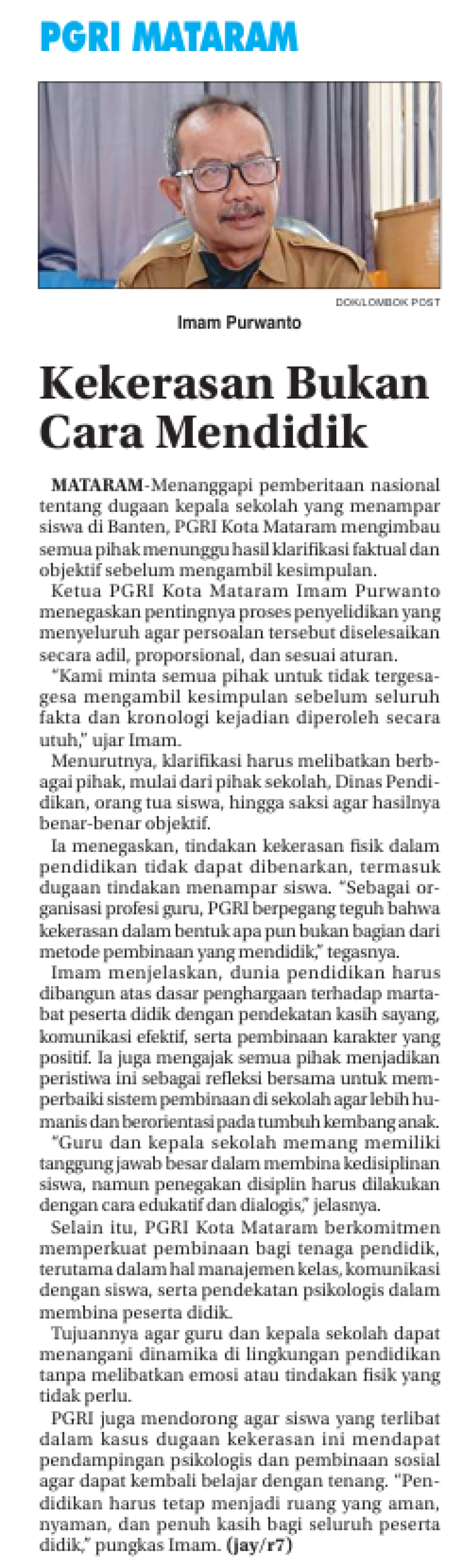 KEKERASAN BUKAN CARA MENDIDIK