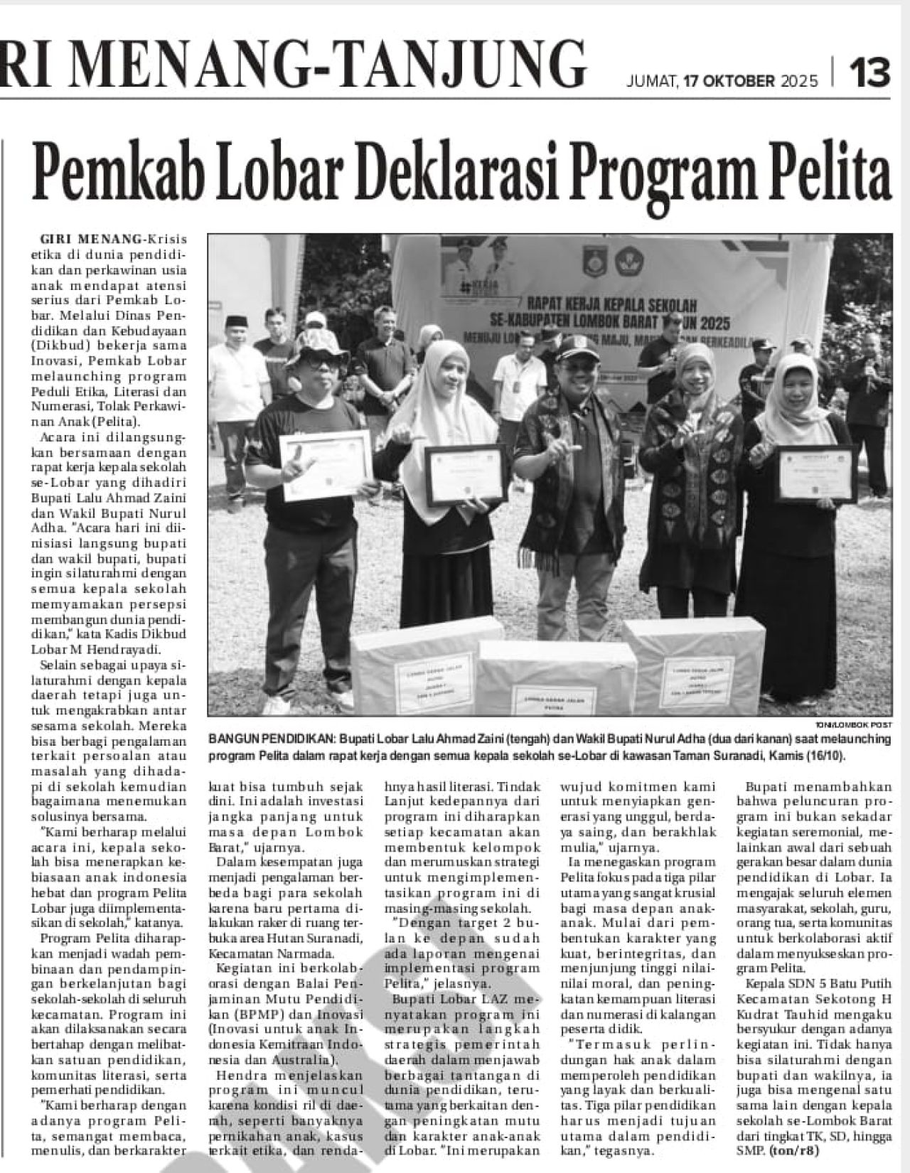 PEMKAB LOBAR DEKLARASI PROGRAM PELITA